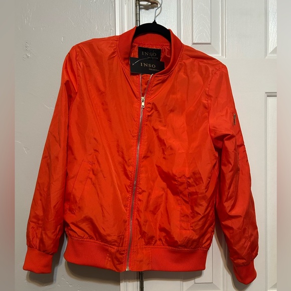 Inso Jackets & Blazers - Inso Orange Bomber Jacket - Women's Lightweight Zip-Up